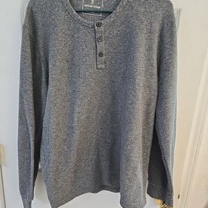 Men's Stylish Gray Henley Sweater